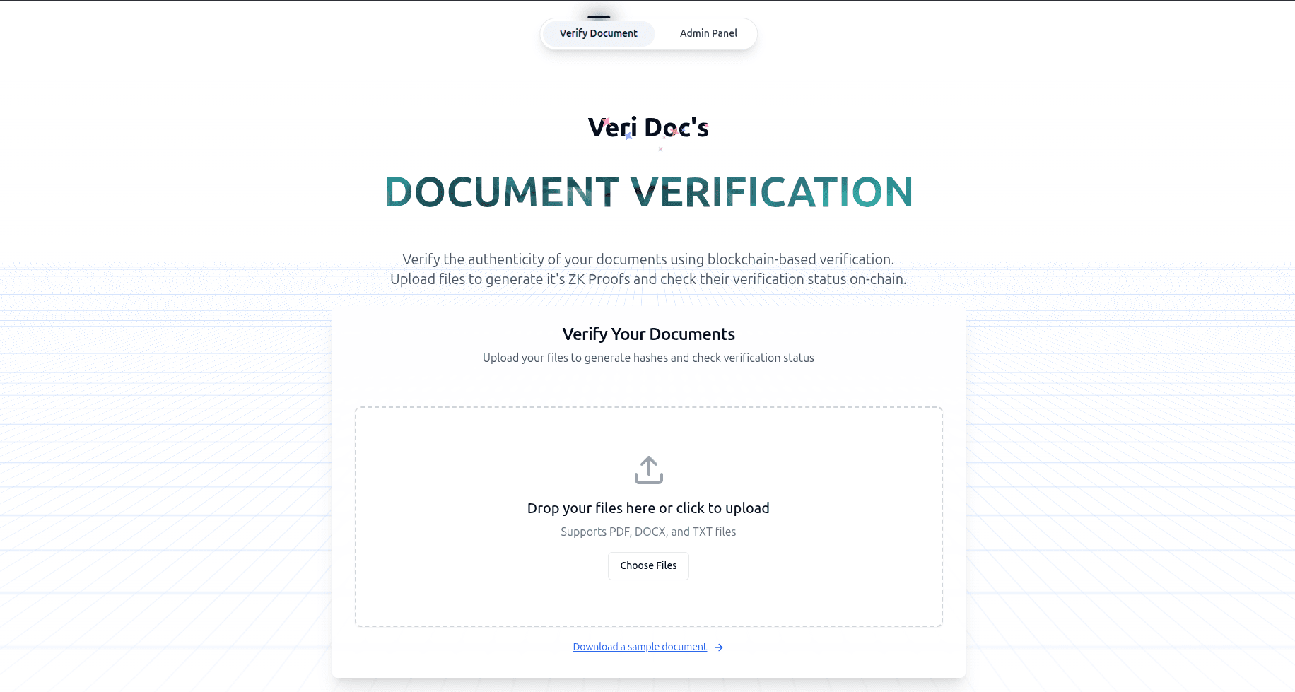VeriDoc project screenshot showing the application interface and features